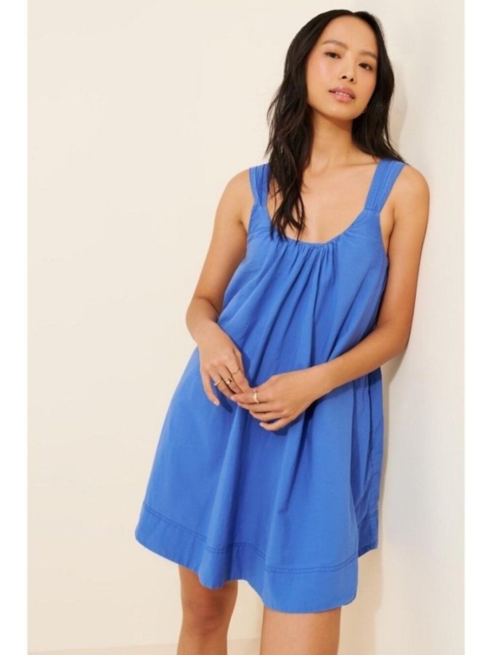 NWT Maeve by Anthropologie Cobalt Blue Pullover Crossback Mini Dress Small - Picture 9 of 9